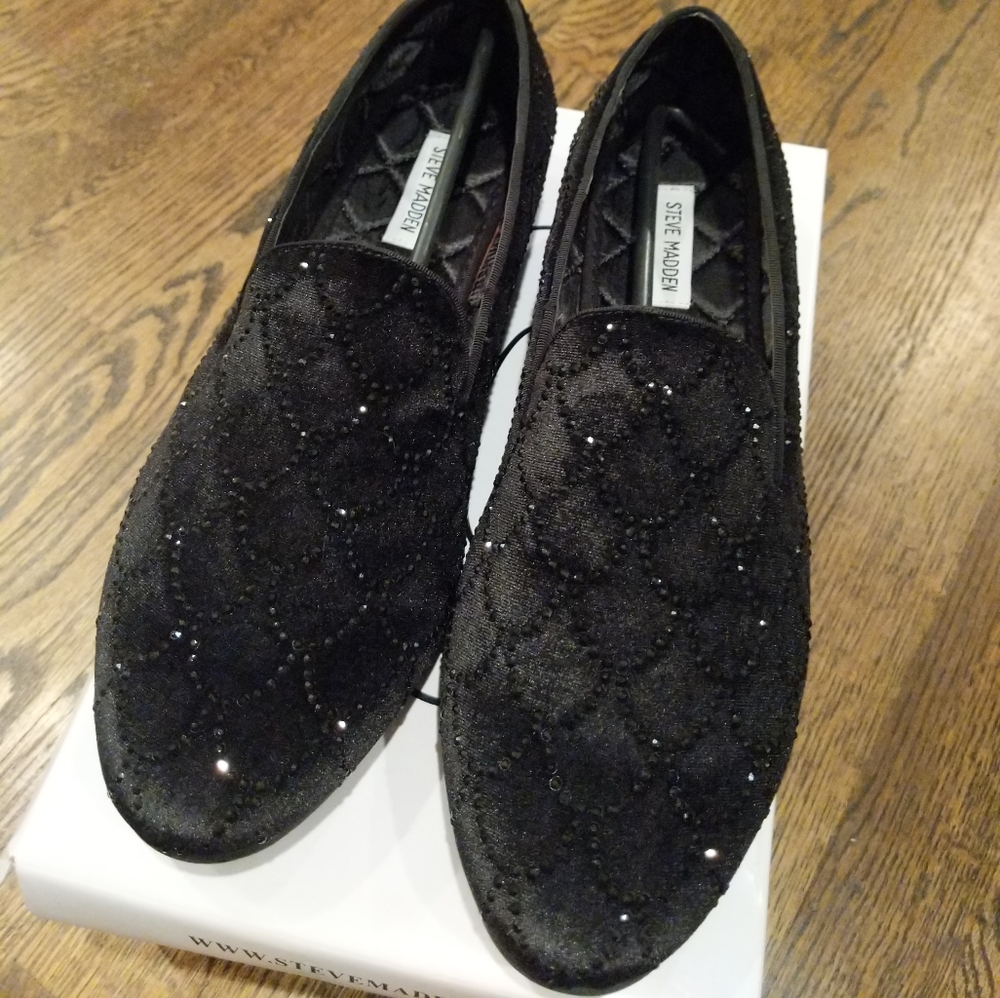 Steve Madden Men's Triton Black Velvet Loafers
